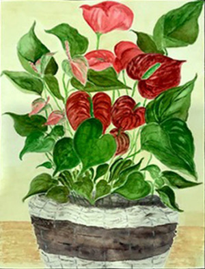 04 - "Waving Blooms" by Hedy Sanni - Watercolor - 18"x22" - $200 framed - contact hedysanni@yahoo.com