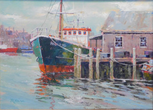 19 - "Dockside" by James Ryan - Oil  - 14"x11" - $600 framed - contact jimrartist@comcast.net