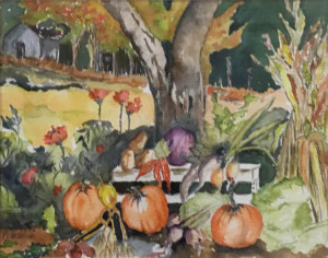 22 - "Autumn Bounty" by Louise Pellegrino - Watercolor - 16.5"x13.5" - NFS - contact pellx2@aol.com