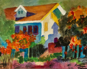 23 - "The Technicolor Dream House" by Maryann Trudeau - Watercolor - 18"x15" - NFS - contact maryanntrudeau@yahoo.com