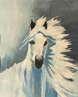 24 - "Wild and Free" by Maryann Trudeau - Watercolor - 17"x21" - $125  - contact maryanntrudeau@yahoo.com