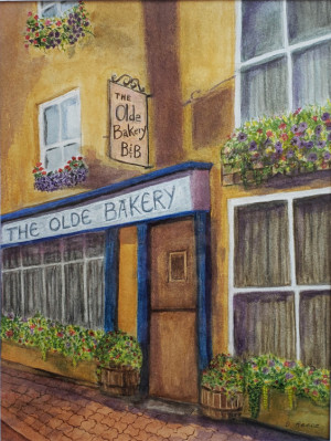 25 - "The Olde Bakery" by Debbie Reece - Watercolor - 9"x12" - $50 framed - contact dlreece1@verizon.net