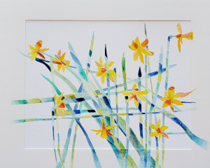 28 - "Daffodil Prism" by Beth Aaronson - Watercolor - 20"x16" - $200 framed - contact bsa819@gmail.com