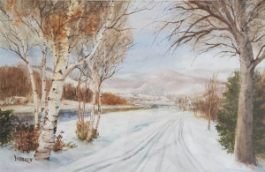 31 - "Cross Country Trail" by Lorraine O’Brien - Watercolor - 24"x18" - $300 framed - contact lorraineob@verizon.net