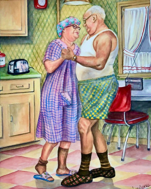 33 - "If This Isn't Love" by Jane Booras - Watercolor - 23"x27" - $400 framed - contact jane913@comcast.net