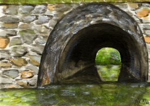 35 - "Kayak Tunnel #1" by Lanae DiSilvio - Watercolor - 5"x7" - NFS - contact lanae.disilvio@gmail.com