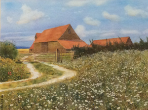 41 - "Wildflower Farm" by Bill Deveney - Watercolor - 14"x11" - $250  - contact bdeveney66@gmail.com