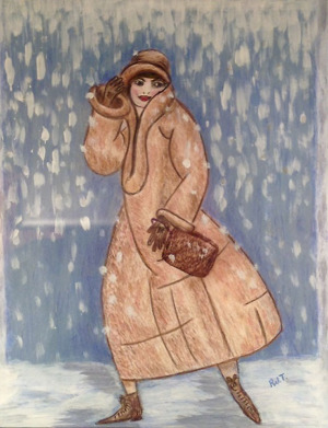 54 - "A Sudden Snowstorm" by Roberta Tortorici - Acrylic - 9"x12" - $125 framed - contact rotort31@gmail.com