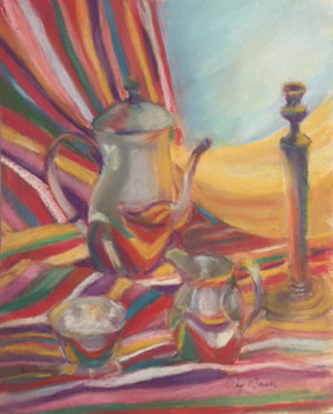 57 - "Tea Time" by Mary Connor - Pastel - 22'x24" - $200 framed - contact maryiconnor@verizon.net