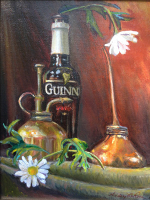 75 - "Petals, Metals and Glass" by Audrey LaRosa - Oil - 11"x14" - $425  - contact audrey203jl@gmail.com