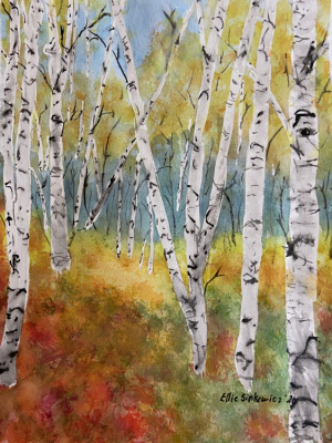 77 - "Autumn Bounty" by Ellen Sinkewicz - Watercolor - 8"x10" - NFS - contact esinkewicz@gmail.com