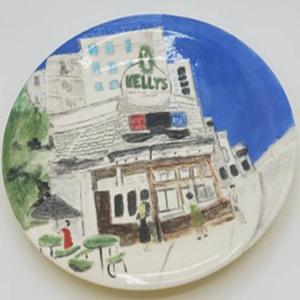 85 - "Kelly's at the Beach" by Maris Prost - Ceramic Plate - 12" round - $125  - contact siram_1@comcast.net