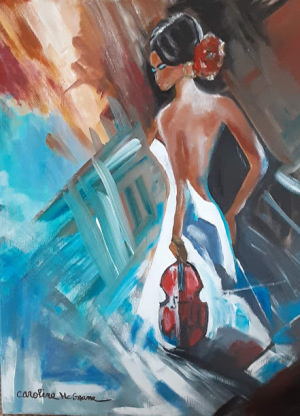 14B. Woman with the Viola by Caroline McGrane