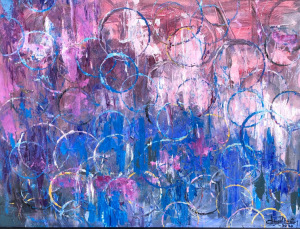 "Bubbles 1"  18"x24"  Acrylic