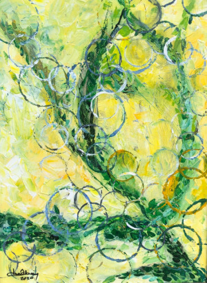 "Bubbles 2"  18"x24" Acrylic