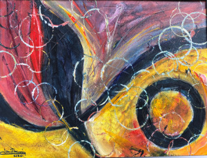 "Bubbles 3"  18"x24"  Acrylic