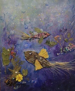 Fish Tale, Mixed media by Angela Addonizio