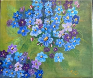Forget me Not, 9x12 wrapped canvas by Angela Addonizio