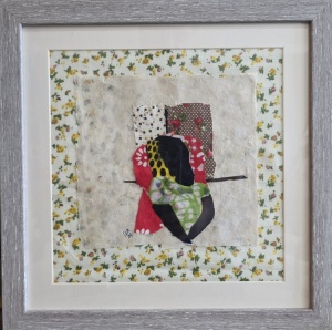 Patience, 6X6 mixed media With frame, 11x11 by Angela Addonizio