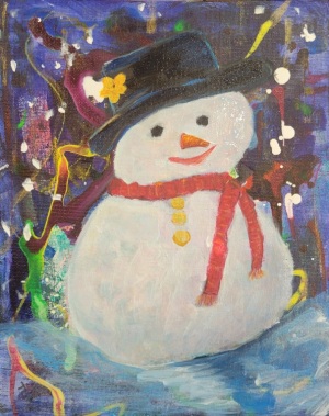 Winter Wonderland, 8x10 canvas board by Angela Addonizio