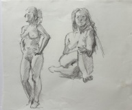 “Model” 14” x 16” Charcoal