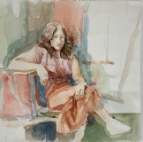 “Pensive” 15” x 15” Watercolor
