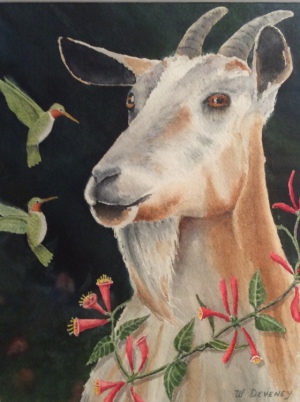 Goat with Birds