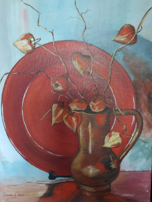 Red Plate and Pitcher
