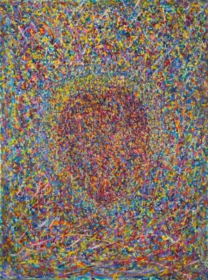 Love Spreads Its Golden Wings and Learns to Fly 48 x 36 Acrylic on Canvas