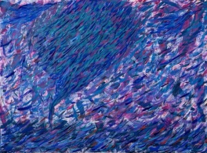 Stormy Dreams 22 1/4 x 29 3/16 Acrylic on Arches Paper July 2024