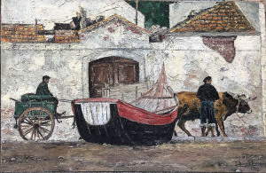 "In Portugal"  27"x42"  Oil