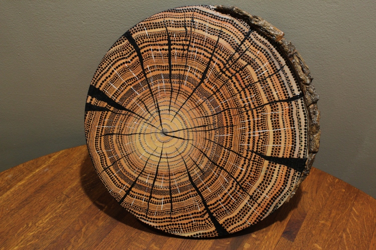 Tree Rings Acrylic on Wood 15 by Laura Newman
