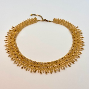 Gold Netted Necklace by Leslie Chang