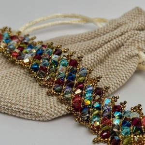 Stained Glass Bracelet in Multi Color by Leslie Chang
