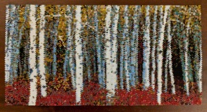 Birch Trees, Miyuki Delica Beads, 9x4.75 by Leslie Chang