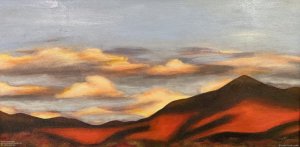 Fall Vista: Mount Lafayette (Route 42, Bethlehem, NH), 30 x 15 inches, oil on stretched canvas