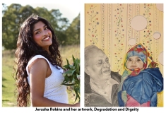 Jerusah Robins, 2026 recipient, and her artwork "Degradation and Dignity"