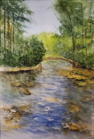 The Creek  Watercolor by Beth Aaronson