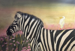 Quagga, Watercolor by Ann Leskiw