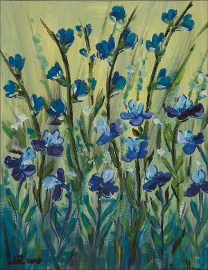 "Irises"  11"x14"  Acrylic