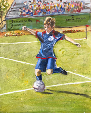 "Gooooal" 16"x20" Oil